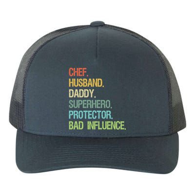 Chef Husband Daddy Superhero Protector Dad Gift Yupoong Adult 5-Panel Trucker Hat