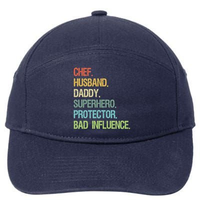 Chef Husband Daddy Superhero Protector Dad Gift 7-Panel Snapback Hat