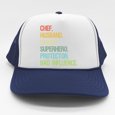 Chef Husband Daddy Superhero Protector Dad Gift Trucker Hat