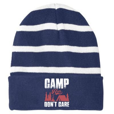 Camp Hair Dont Care Striped Beanie with Solid Band