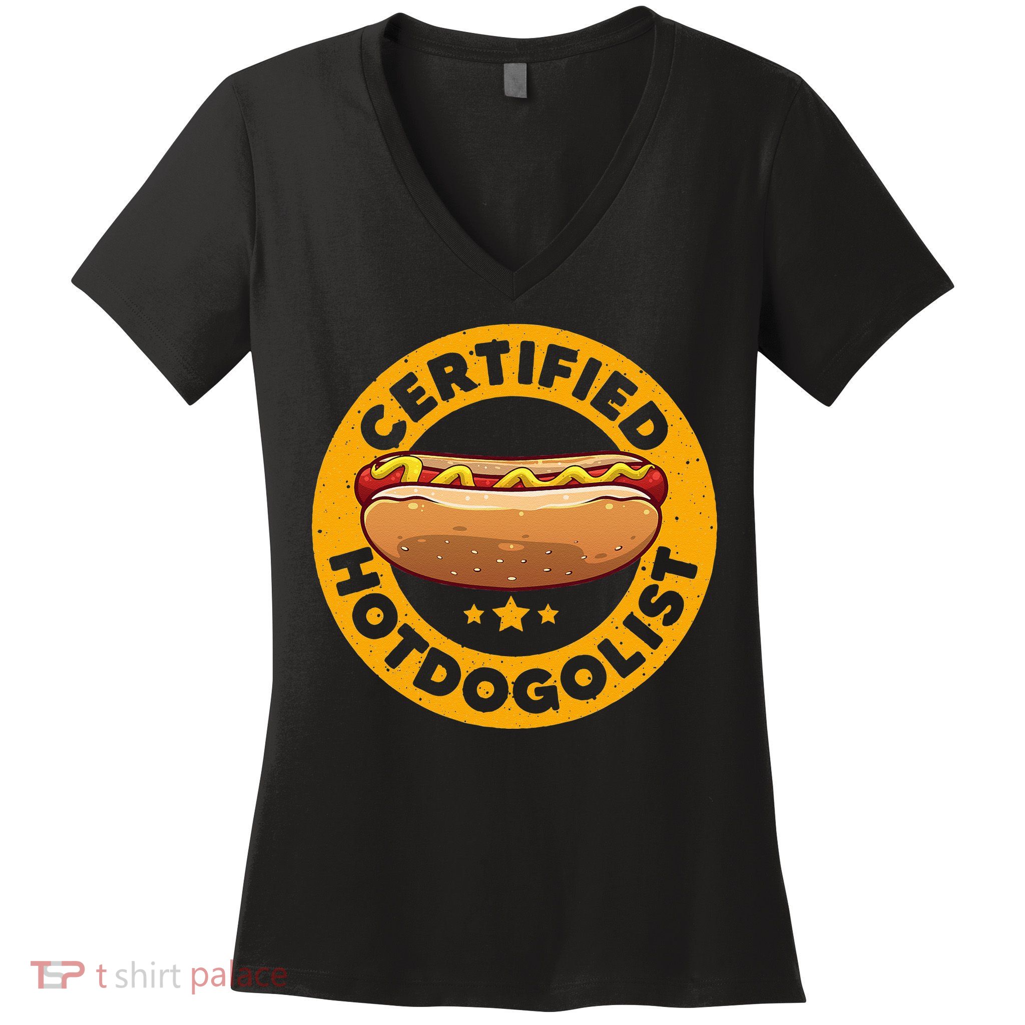 Cool Hot Dog Design Sausage Hot Dog Lover Women's V-Neck T-Shirt