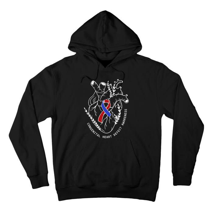 Congenital Heart Defects Awareness Heart Defect Support Tall Hoodie