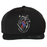 Congenital Heart Defects Awareness Heart Defect Support Wool Snapback Cap