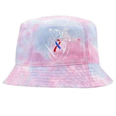 Congenital Heart Defects Awareness Heart Defect Support Tie-Dyed Bucket Hat