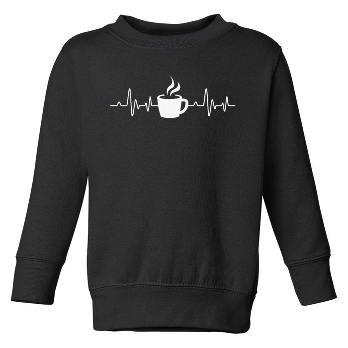 Coffee Heartbeat Drinking Coffee Toddler Sweatshirt