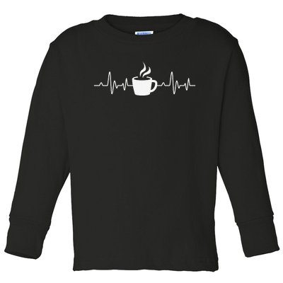 Coffee Heartbeat Drinking Coffee Toddler Long Sleeve Shirt