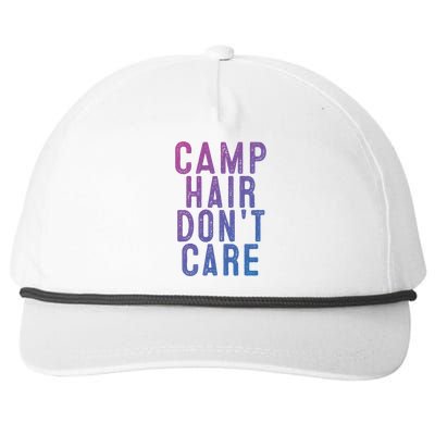 Camp Hair Dont Care Camping Gifgift And Cool Gift Snapback Five-Panel Rope Hat