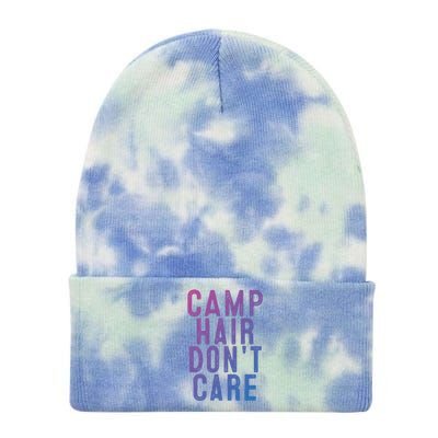 Camp Hair Dont Care Camping Gifgift And Cool Gift Tie Dye 12in Knit Beanie