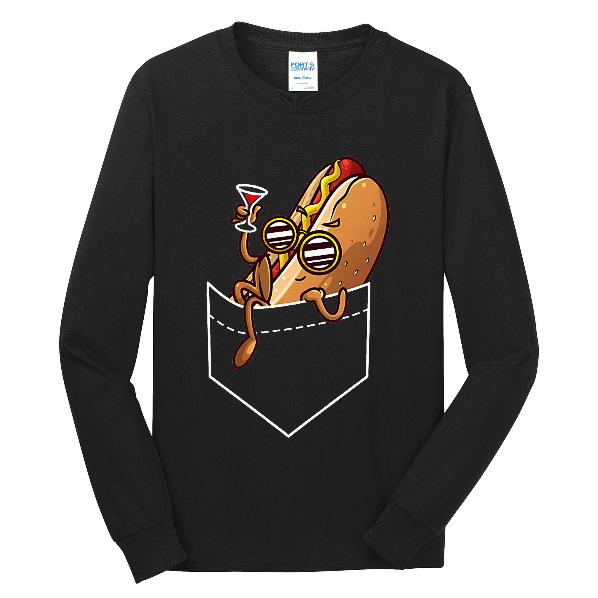 Cool Hot Dog Design For Women Dish Hot Dog Lovers Tall Long Sleeve T-Shirt