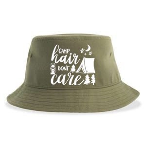 Camp Hair Dont Care Camping Hiking Mountaineering Gift Sustainable Bucket Hat