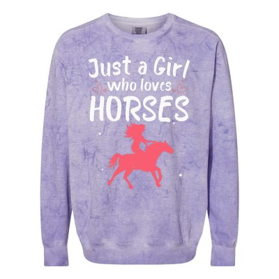 Cute Horse Design For  Horse Riding Equestrian Colorblast Crewneck Sweatshirt