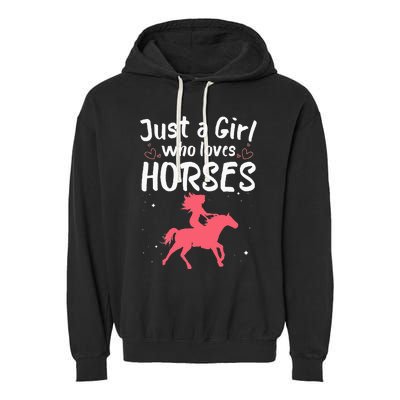 Cute Horse Design For  Horse Riding Equestrian Garment-Dyed Fleece Hoodie