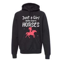 Cute Horse Design For  Horse Riding Equestrian Premium Hoodie