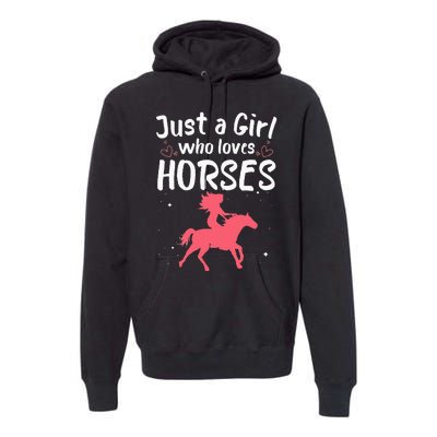 Cute Horse Design For  Horse Riding Equestrian Premium Hoodie