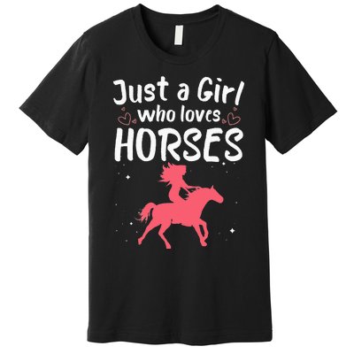 Cute Horse Design For  Horse Riding Equestrian Premium T-Shirt