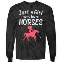 Cute Horse Design For  Horse Riding Equestrian Tie-Dye Long Sleeve Shirt