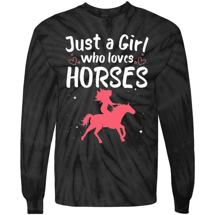 Cute Horse Design For  Horse Riding Equestrian Tie-Dye Long Sleeve Shirt