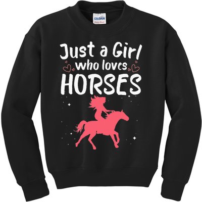 Cute Horse Design For  Horse Riding Equestrian Kids Sweatshirt