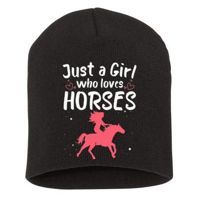 Cute Horse Design For  Horse Riding Equestrian Short Acrylic Beanie