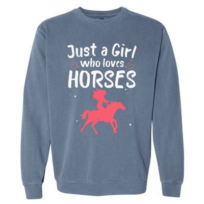 Cute Horse Design For  Horse Riding Equestrian Garment-Dyed Sweatshirt