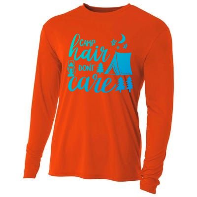 Camp Hair Dont Care Camping Hiking Mountaineering Gift Cooling Performance Long Sleeve Crew