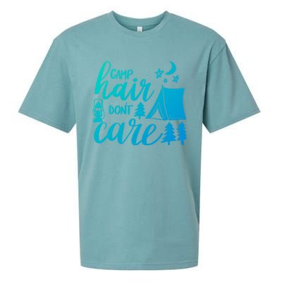 Camp Hair Dont Care Camping Hiking Mountaineering Gift Sueded Cloud Jersey T-Shirt