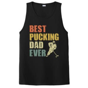 Cool Hockey Dad Gift Funny Best Pucking Dad Ever Sports Gag Gift PosiCharge Competitor Tank