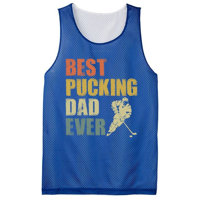 Cool Hockey Dad Gift Funny Best Pucking Dad Ever Sports Gag Gift Mesh Reversible Basketball Jersey Tank