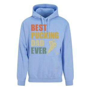 Cool Hockey Dad Gift Funny Best Pucking Dad Ever Sports Gag Gift Unisex Surf Hoodie