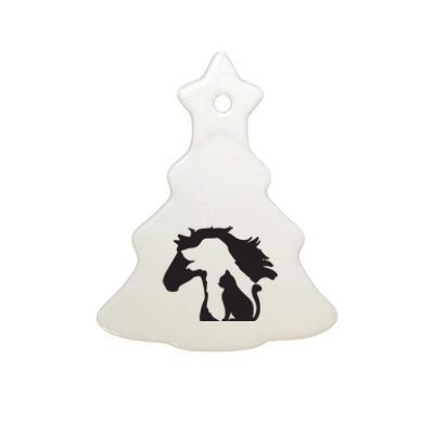 Cute Horse Dog Cat Lover Tee Women Mothers Day Ceramic Tree Ornament