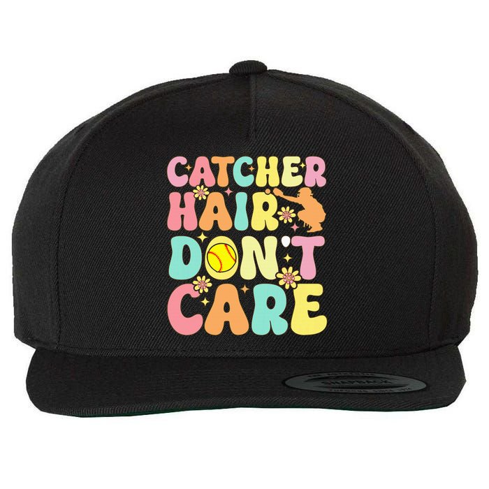 Catcher Hair DonT Care Softball Catcher Softball Player Wool Snapback Cap