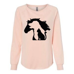 Cute Horse Dog Cat Lover Mother's Day Womens California Wash Sweatshirt