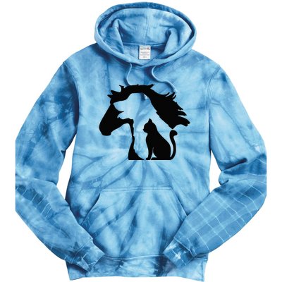 Cute Horse Dog Cat Lover Mother's Day Tie Dye Hoodie