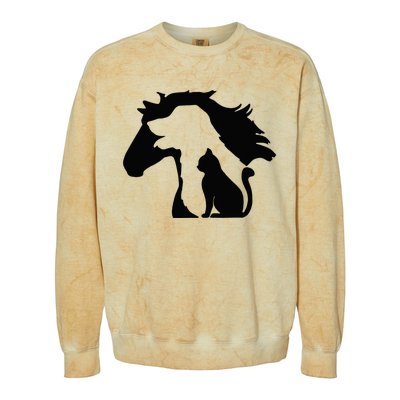 Cute Horse Dog Cat Lover Mother's Day Colorblast Crewneck Sweatshirt