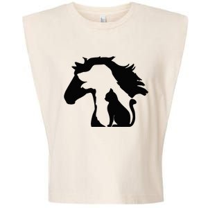 Cute Horse Dog Cat Lover Mother's Day Garment-Dyed Women's Muscle Tee