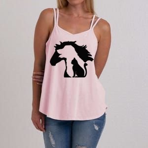 Cute Horse Dog Cat Lover Mother's Day Women's Strappy Tank