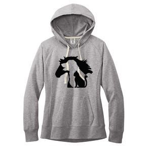 Cute Horse Dog Cat Lover Mother's Day Women's Fleece Hoodie