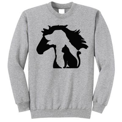 Cute Horse Dog Cat Lover Mother's Day Tall Sweatshirt