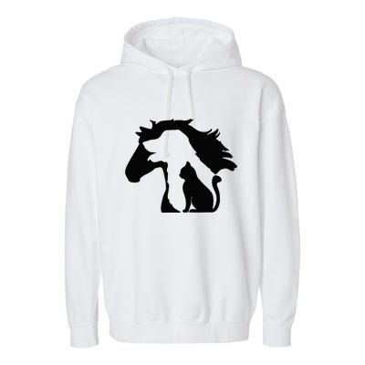 Cute Horse Dog Cat Lover Mother's Day Garment-Dyed Fleece Hoodie