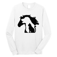 Cute Horse Dog Cat Lover Mother's Day Long Sleeve Shirt