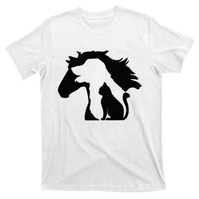 Cute Horse Dog Cat Lover Mother's Day T-Shirt