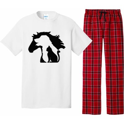 Cute Horse Dog Cat Lover Mother's Day Pajama Set