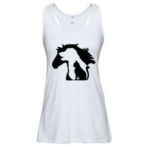 Cute Horse Dog Cat Lover Mother's Day Ladies Essential Flowy Tank