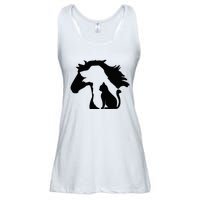 Cute Horse Dog Cat Lover Mother's Day Ladies Essential Flowy Tank