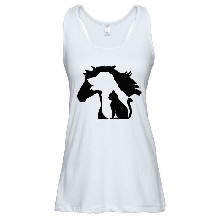 Cute Horse Dog Cat Lover Mother's Day Ladies Essential Flowy Tank