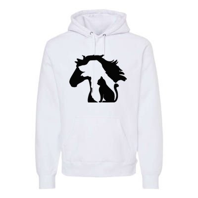 Cute Horse Dog Cat Lover Mother's Day Premium Hoodie