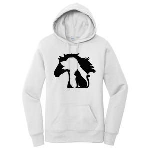 Cute Horse Dog Cat Lover Mother's Day Women's Pullover Hoodie