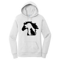 Cute Horse Dog Cat Lover Mother's Day Women's Pullover Hoodie