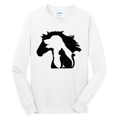 Cute Horse Dog Cat Lover Mother's Day Tall Long Sleeve T-Shirt