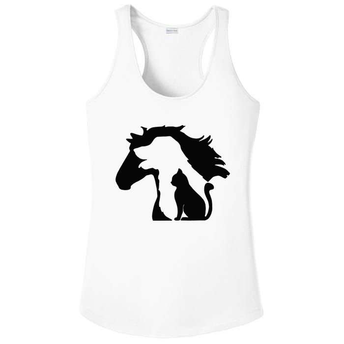 Cute Horse Dog Cat Lover Mother's Day Ladies PosiCharge Competitor Racerback Tank